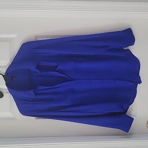 Torrid Madison Georgette Button-Up Long Sleeve Shirt Electric Blue
